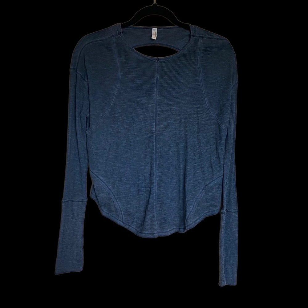 Free People Movement Blue Thermal Open Back Top Size XS
